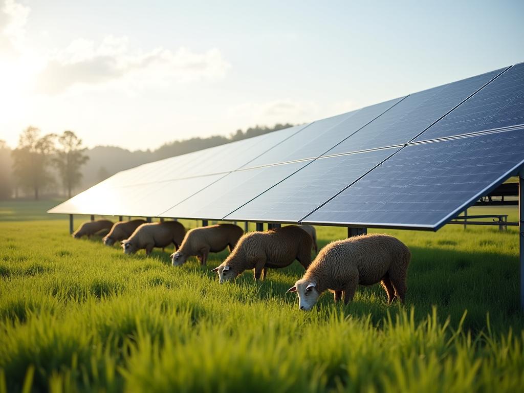 Agrivoltaïsme élevage sous panneaux solaires