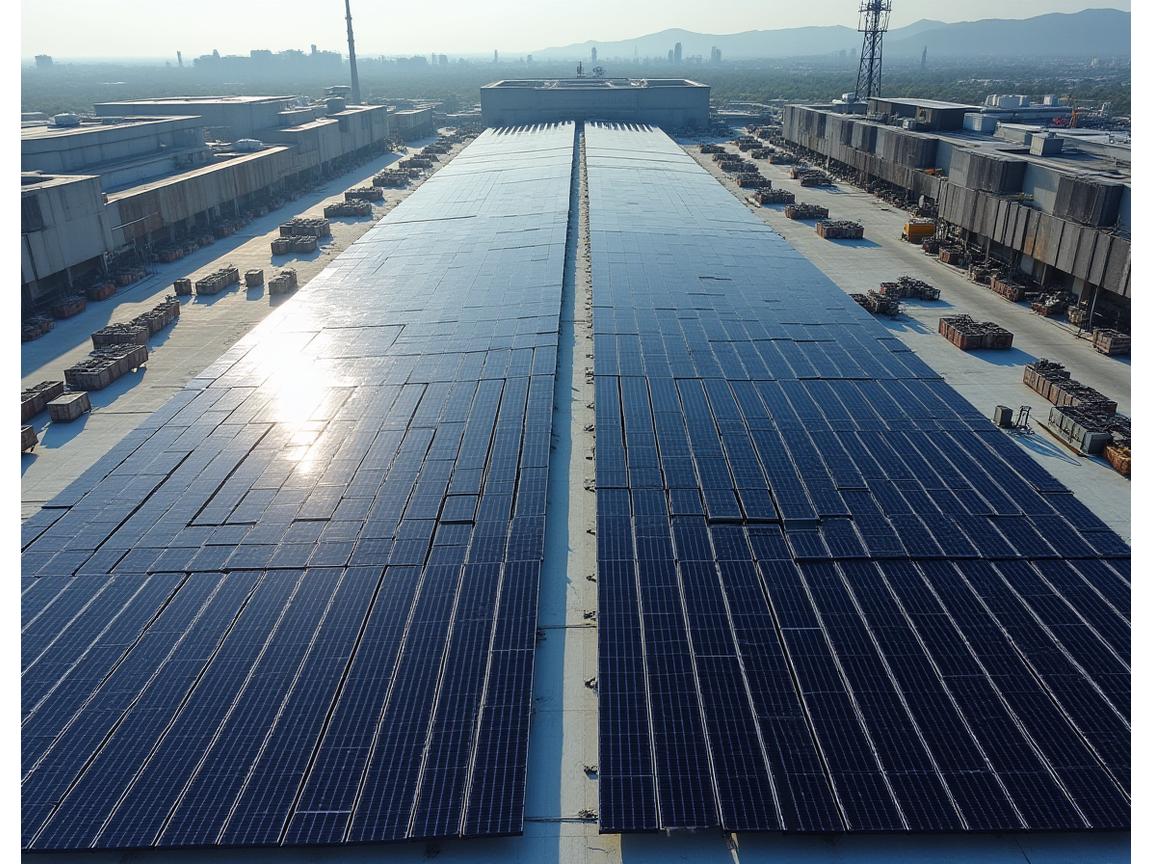 Installation solaire industrielle data center